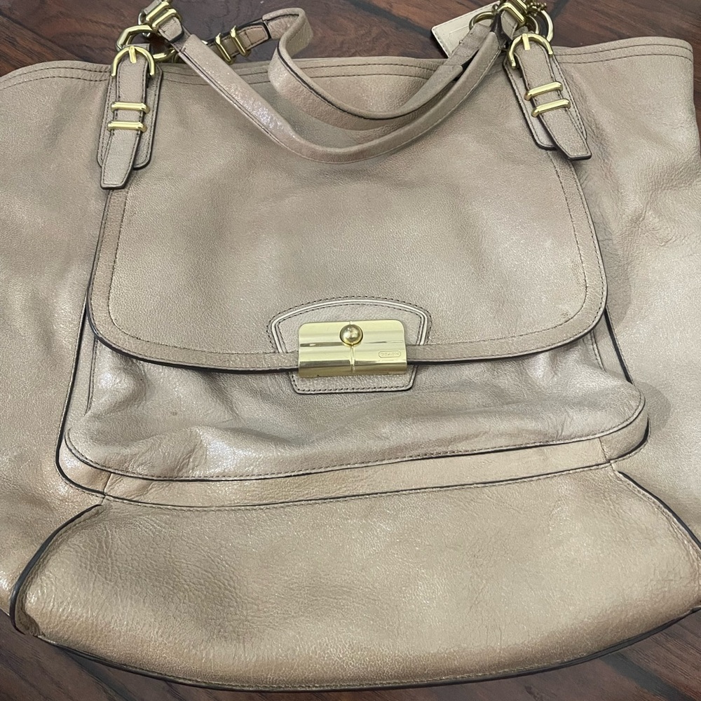 Gold coach bag/tote